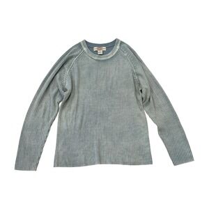 BC Ethic Custom Crafted Mens Blue Ribbed Knit Long Sleeve Sweater XL Rustic